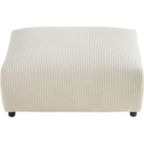 ENA - Pouf en velours côtelé Beige 88x88x37 cm