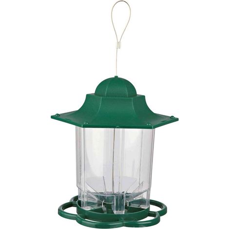 Distributeur À Oiseaux - Structure Métallique Résistante - Suspension Rétractable - 6 Perchoirs Pliables - Pour Jardin Extérieur - 1 Pièce