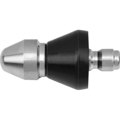 Buse de nettoyage de canalisations avec raccord enfichable, buse à réflecteur/buse de fusée, pour tuyau 1/4", buse de nettoyage en acier inoxydable, buse haute pression (6 trous) (1/5)