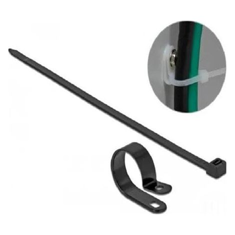 COLLIER DE FIXATION 25,4 MM AVEC SERRE-CÂBLE L 300 X L 7,2, NOIR DELOCK 18876