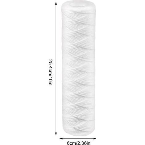 AIDUCHO Lot De 4 Filtres De Rechange En Polypropylène Pour Système D'osmose Inverse 2,5 Pouces X 10 Pouces 5 Microns (1/4)