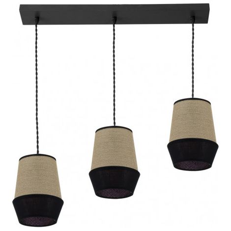FABRILAMP Lampada lineare 3 luci Bell Saco/nero Dimmerabile
