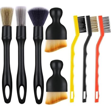 8PCS Pinceau Detailing Auto, Automatique de Voiture Détail Brosse, Pinceaux Nettoyage Voiture, Automatiques Pinceaux de Détail (1/5)