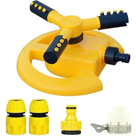 Arroseur De Pelouse en Forme D'HéLicoptèRe, Arroseur De Jardin HéLicoptèRe, Pulverisateur D'Irrigation avec Pique pour Arroser Les Plantes, Fleurs Et LéGumes(Yellow) (1/5)