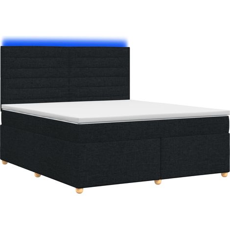 Maison Exclusive - Letto box spring con materasso Nero 180 x 200 cm Tessuto (1/5)