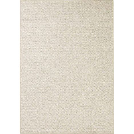 Tapis salon 200 x 300 cm, motif faux uni, beige, tufté main, poils ras pour un confort quotidien et une structure dense, design épuré