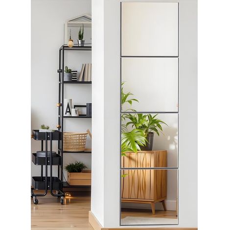 Miroir Mural Adhesif Miroirs Autocollant Miroir Adhésif, Longueur du Corps Miroire Murales en Acrylique, Idéal pour Maquillage, Porte, Chambre, Entree Maison (4 Pièces 30 x 30 cm) (1/5)