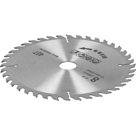 Lame de scie circulaire 8 x 40 dents, 200 mm, en carbure cémenté antirouille (1/5)