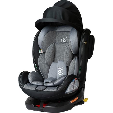 Siège-auto évolutif i-Size 360° – De 40 à 150 cm – 0-36 kg – Isofix et top tether – Canopy rétractable – Protection latérale renforcée – Bb-Boom
