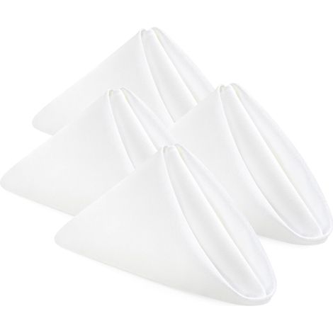Serviette Table - Polyester Réutilisable - 43 x 43 cm - Blanche - Lot de 24 (1/5)