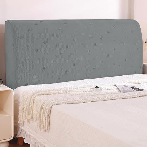 Housse Tete De Lit, Élastique Housse De Tete De Lit Antitaches, Housse De Protection De Tête Washable, Headboard Cover Removable, Couvre Tete De Lit De Chambre (150cm, Gris Clair) (1/5)