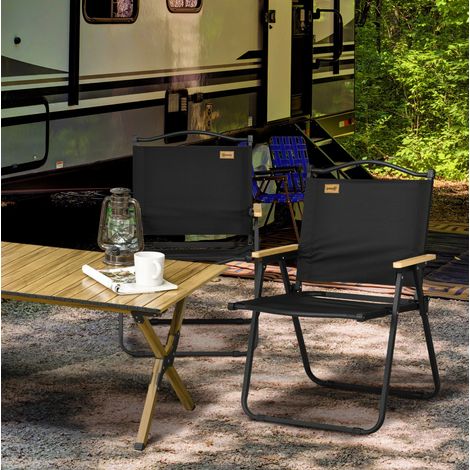 chaise fauteuil pliable 54x59x78 cm noir OKMYHOME (1/3)