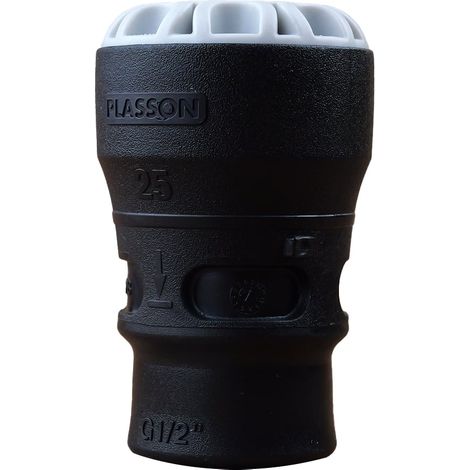 Raccord droit encliquetable PE Ø25 - Laiton femelle 1/2" avec portée plate ISO 228 et joint fourni (1/4)