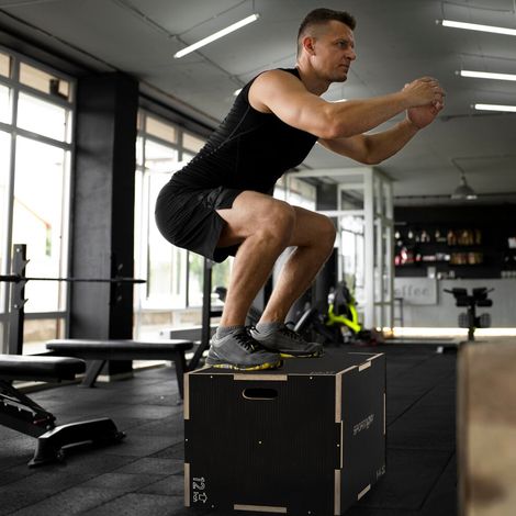 Box Jump pliométrie 3 en 1 boîte à saut musculation fitness pour box training en bois, 30,5/35,5/40,5H cm (1/5)