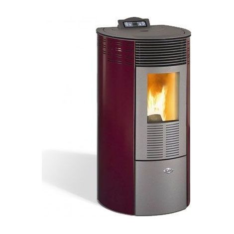 Stufa a Pellet Ventilata King Round 12 8.7kW 200m3 Bordeaux - 94352
