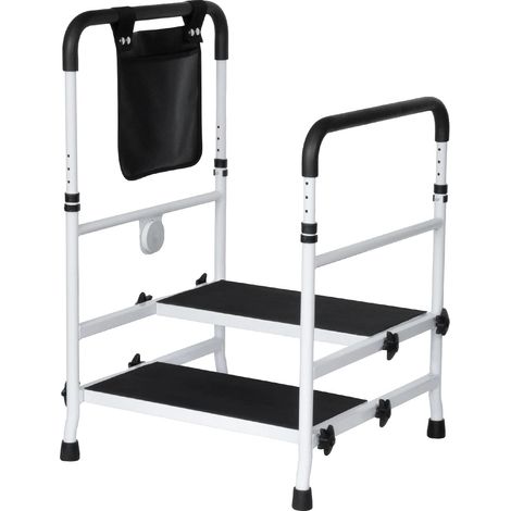 Stahltrittleiter, verstellbarer, rutschfester Handlauf, Tragkraft 204 kg, 606 cm hoch (1/2)