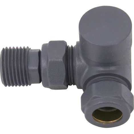 NRG Corner Manual Radiator Valves Central Heating Taps Anthracite