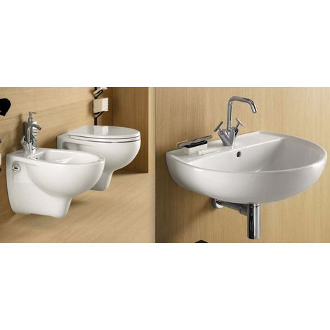 Sanitari bagno sospesi e lavabo Geberit Colibrì