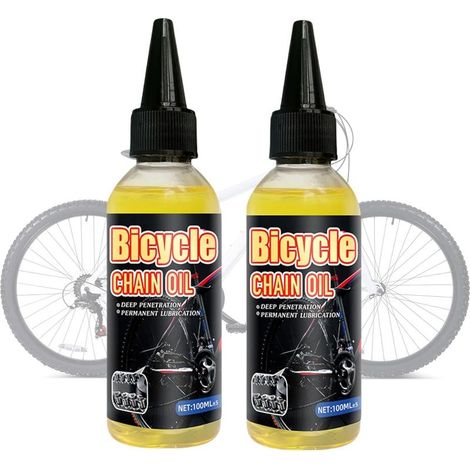2 Pièces Huile pour Chaîne de Vélo de Route, Lubrifiant pour Vélo Biodégradable, 100 ml - Pour tous Types de Vélo (1/5)