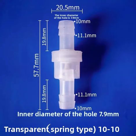 Clapet anti-retour en plastique (R) pour eau, vanne unidirectionnelle, vanne d'arrêt d'eau, clapets anti-retour en ligne pour carburant, gaz et liquides (2 pièces) (1/5)