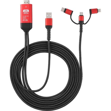 Adaptateur HDMI 4K USB-C vers HDMI pour iOS et Android avec Micro USB (1/5)