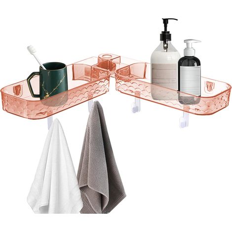 Estante de ducha con soporte de drenaje multifuncional, de montaje flotante en pared, para cocina o baño.