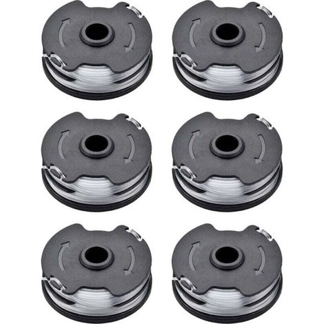 Replacement spool compatible with the Parkside PRT 20-Li C3 TLP-01 lawnmower, replacement spool refill, 6 pieces (1/4)