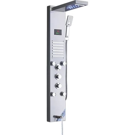 Panneau de Douche LED, Nickel Brossé, Affichage de la Température de l'Eau, Nickel brossé 8004 (1/2)