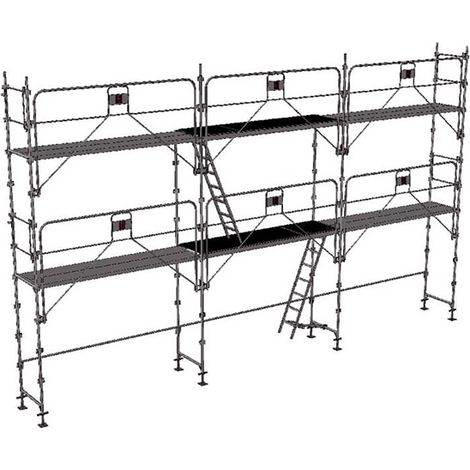 Ponteggio 60m² - Struttura + Piani + Parapetto - MEKA48P-60-SP
