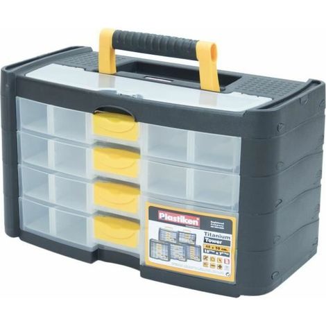 Werkzeugkasten Plastiken titanium 90004 4 Schubladen 40x20x24 cm