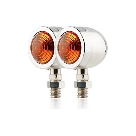 Lot de 2 clignotants LED rétro pour moto (argentés) (1/4)