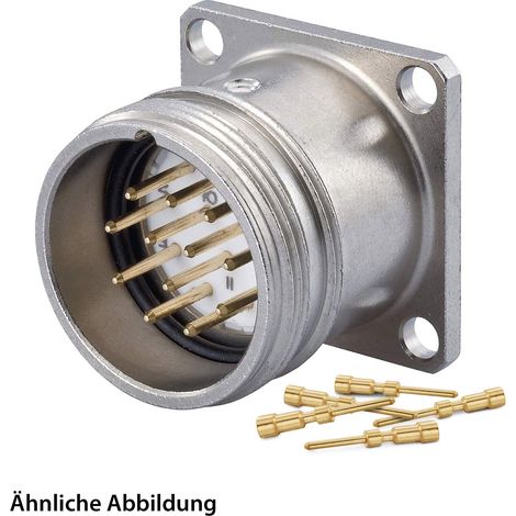 HUMMEL SET inkl. Kontakte M23 Signal Gerätesteckverbinder, Crimpeinsatz gerade Polzahl 2+16+PE, Stift Vorderwand - 1 Stück