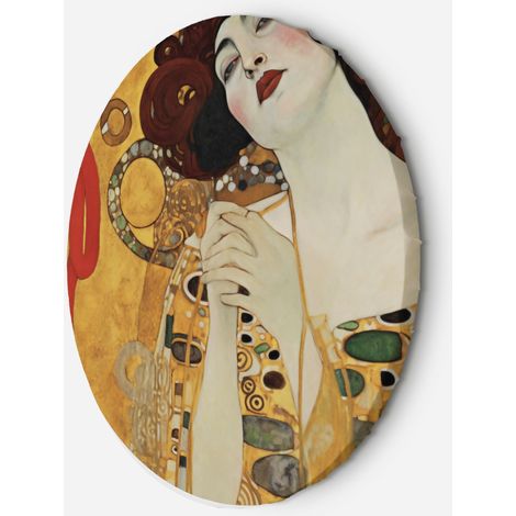 Tableau sur toile Image circulaire - Belle femme - G. Klimt 80x80 (1/5)