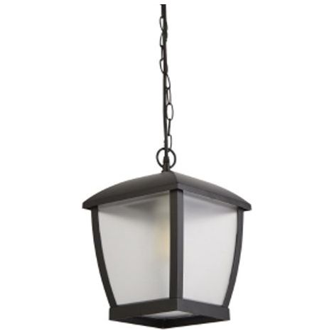 Luminaire suspendu d'extérieur Searchlight Seattle - noir avec panneaux en acrylique givré transparent (1/3)