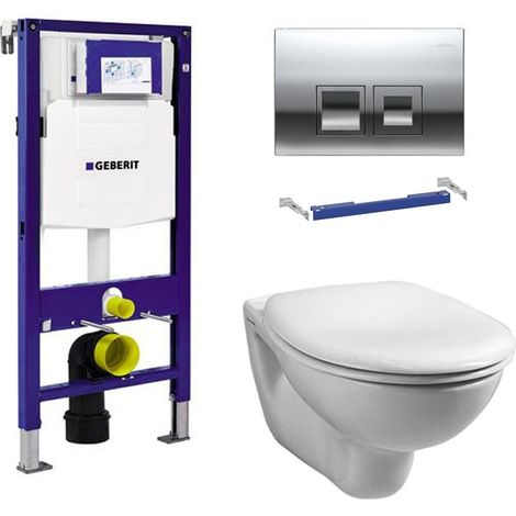 Geberit Duofix 1.12m WC Frame UP100 Delta Cistern & Delta50 Flush Plate & Pan