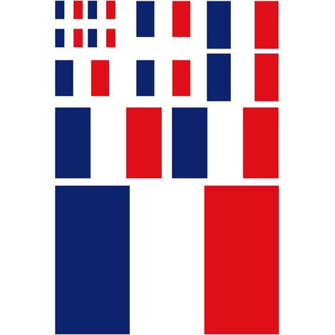 1 Pièce France Autocollant Voiture Carré Vinyle Bleu Blanc Rouge Autoadhésif Imperméable Ant-Rayures Retirable Sans Trace Résistant aux UV pour Voiture Décoration Camion Moto Bagages (1/5)