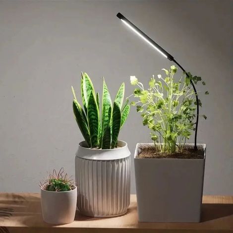 Lampe De Croissance Pour Plantes D Intérieur - Spectre Complet 6000 K Avec Bras Flexible - Minuterie Automatique Et 5 Niveaux De Luminosité - 1 Piece (1/5)