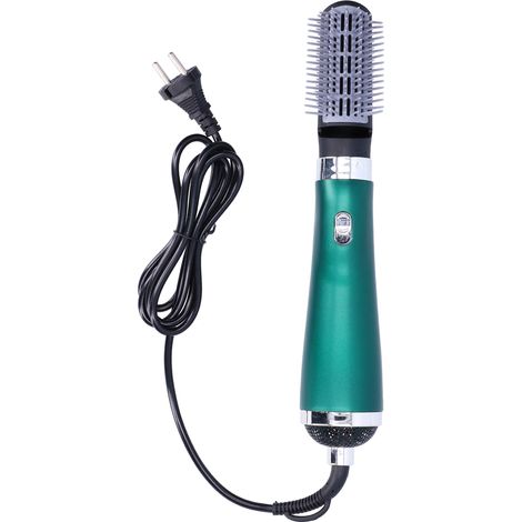 Peigne Coiffant 2-en-1 Sèche-Cheveux 3 Vitesses Brosse Styling Domestique Voyage Prise UE 220V Vert