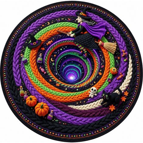 Tapis de sol rond Halloween, velours cristal, doux et lavable, cosplay, salon/chambre 40x40 cm - Style 12 (1/5)