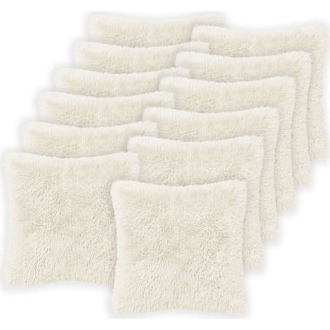 Federa 12 pcs HEERLEN Bianco 50 x 50 cm Fleece PV vidaXL