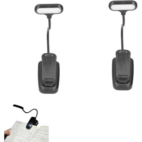 pièces lampe de livre, lecture LED bureau lit pince sur tête (1/5)