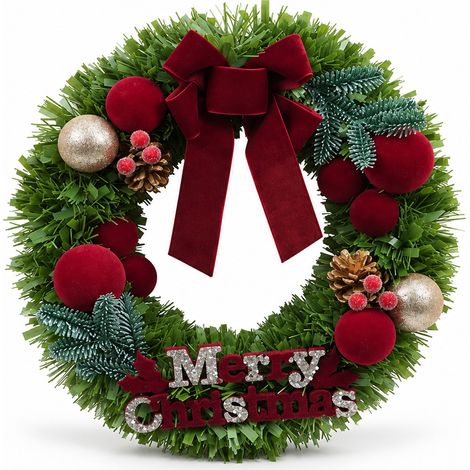 Corona Ghirlanda Natalizia 50cm Decorazione Addobbo di Natale da Porta Parete (1/5)