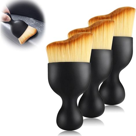 3-piece car interior dust brush set, car detailing brush, soft car interior cleaning brush, scratch-free for engine, dashboard and interior (1/5)