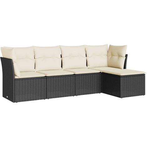 Maison Exclusive - Set de muebles de jardín 5 pzas y cojines ratá (1/3)