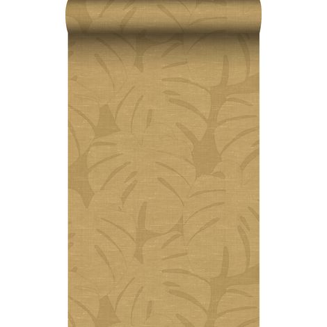 papier peint feuilles tropicales jaune ocre - Origin Wallcoverings (1/5)