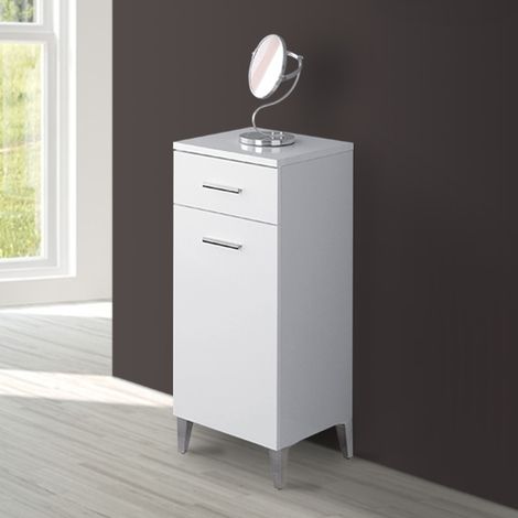 Base Colonna da Bagno Bianco 1 Anta 1 Cassetto 35 cm Stella (1/5)