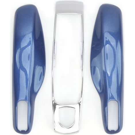GARRYFIZH Étui de protection pour clé télécommande de voiture, housse de protection adaptée pour 911/Panamera Macan Boxster (bleu argent)