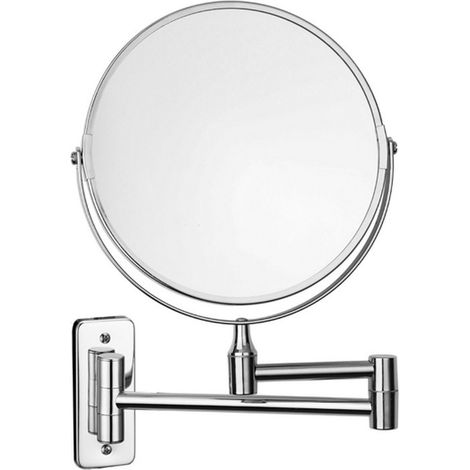 Specchio ingranditore a doppio lato con braccio estendibile finitura lucida  KAM-200SP kamalu