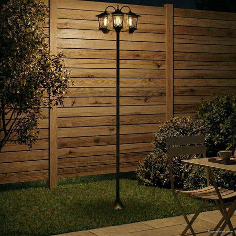 Lampadaire à 3 têtes Noir 16 x 16 x 187 cm Aluminium et ABS vidaXL (1/5)