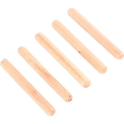 Tiges de chevilles artisanales en bois cannelées rondes pour tiroirs d'armoire, 50 pièces (M650) (1/5)